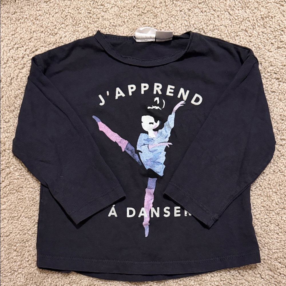 Navy Long Sleeve Dance Graphic Tee